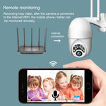 Câmara HD WiFi Sem Fios com 10 Luzes IR Visão Noturna Q10 para Exterior com Rotação Remota por Telemóvel, Suporta Vídeo de Deteção de Movimento / Alarme e Gravação, Ficha UK, Q10 Visão Noturna IR