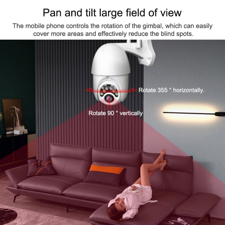 Câmara HD WiFi Sem Fios com 10 Luzes IR Visão Noturna Q10 para Exterior com Rotação Remota por Telemóvel, Suporta Vídeo de Deteção de Movimento / Alarme e Gravação, Ficha UK, Q10 Visão Noturna IR