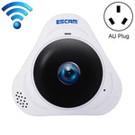 ESCAM Q8 Câmara IP WiFi 960P com Lente Olho de Peixe 360 Graus 1.3MP, Suporta Deteção de Movimento / Visão Noturna, Distância IR: 5-10m, Ficha AU, Q8 Ficha US, Q8  Ficha AU, Q8 Ficha EU, Q8 Ficha UK