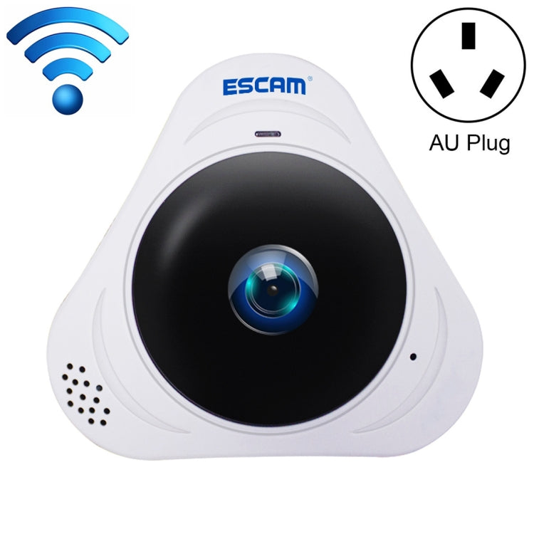 ESCAM Q8 Câmara IP WiFi 960P com Lente Olho de Peixe 360 Graus 1.3MP, Suporta Deteção de Movimento / Visão Noturna, Distância IR: 5-10m, Ficha AU, Q8 Ficha US, Q8  Ficha AU, Q8 Ficha EU, Q8 Ficha UK
