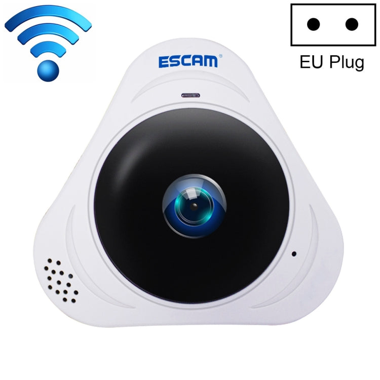 ESCAM Q8 Câmara IP WiFi 960P com Lente Olho de Peixe 360 Graus 1.3MP, Suporta Deteção de Movimento / Visão Noturna, Distância IR: 5-10m, Ficha AU, Q8 Ficha US, Q8  Ficha AU, Q8 Ficha EU, Q8 Ficha UK