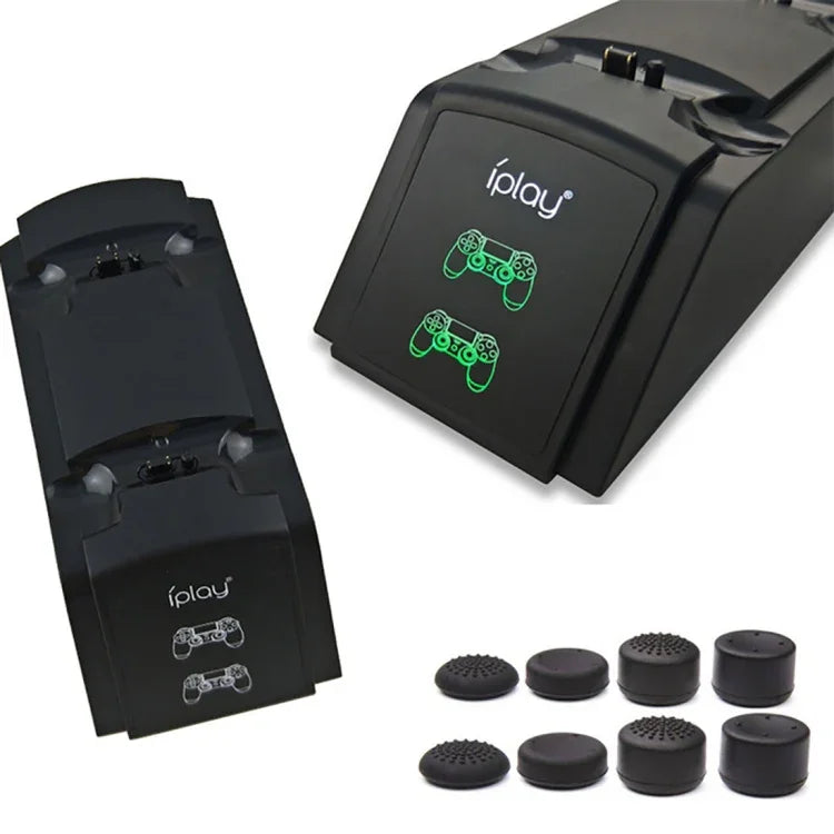 Base de Carregamento com Dupla Porta iplay / Suporte de Carregamento para Comando para Sony Playstation 4 PS4 & Slim PS4 Pro com Indicador LED, HBP-119