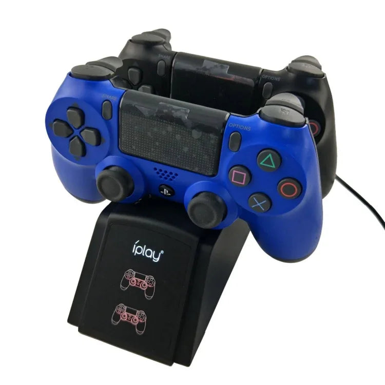 Base de Carregamento com Dupla Porta iplay / Suporte de Carregamento para Comando para Sony Playstation 4 PS4 & Slim PS4 Pro com Indicador LED, HBP-119