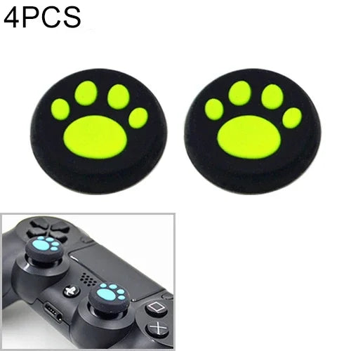4 PCS Tampas Protetoras de Silicone com Pata de Gato para Joystick de Comando PS4 / PS3 / PS2 / XBOX360 / XBOXONE / WIIU