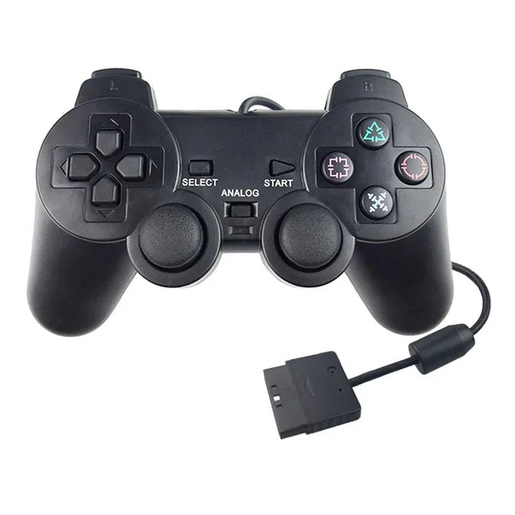 Comando de Jogo com Dupla Vibração e Cabo para PS2