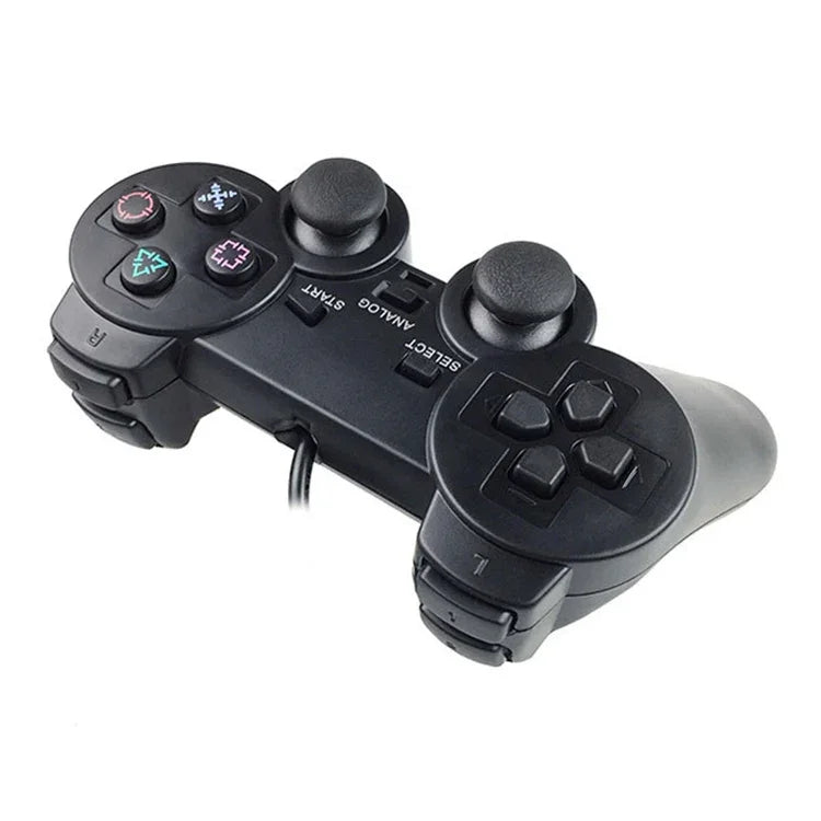 Comando de Jogo com Dupla Vibração e Cabo para PS2