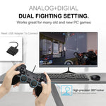 Comando de Jogo com Dupla Vibração e Cabo para PS2