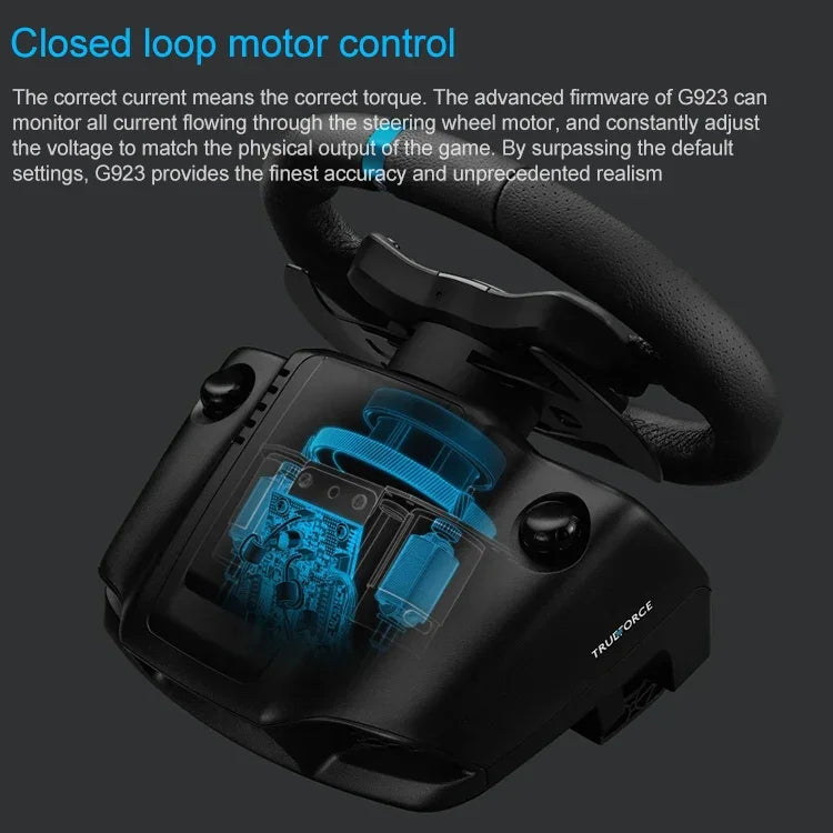 Volante de Corrida Logitech G923 com Pedais e Alavanca de Mudança para PS5 / PS4 / PC, G923
