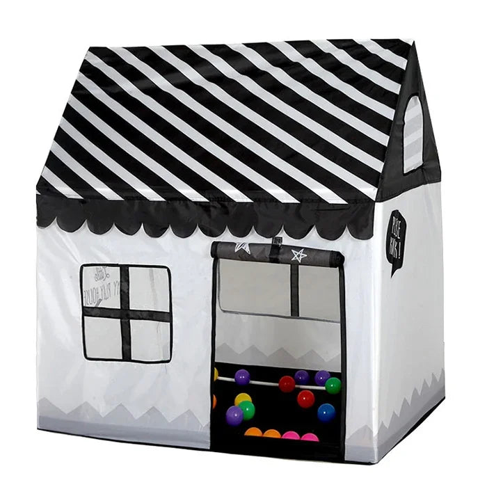 Tenda de Brincar para Crianças Doméstica com Impressão Pequena Casa de Jogos, (Preto Branco), (Rosa), (Verde), (Rosa Claro)