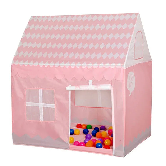 Tenda de Brincar para Crianças Doméstica com Impressão Pequena Casa de Jogos, (Preto Branco), (Rosa), (Verde), (Rosa Claro)