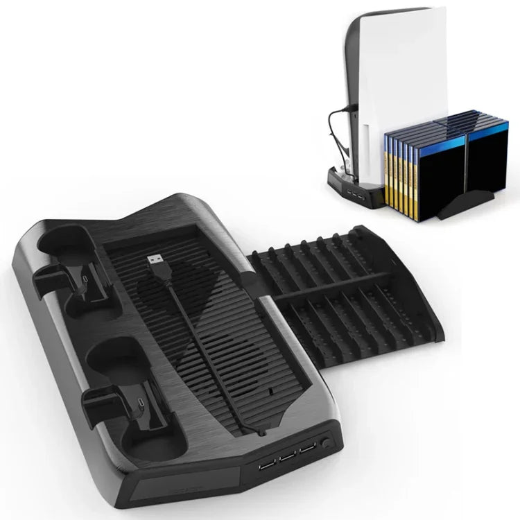 Base Multi-funções com Ventoinha de Arrefecimento e Bandeja de Armazenamento para PS5 De / UHD KJH P5-010-2, KJH P5-010-2
