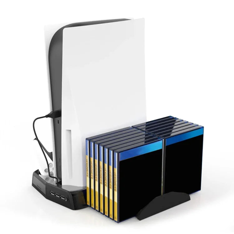 Base Multi-funções com Ventoinha de Arrefecimento e Bandeja de Armazenamento para PS5 De / UHD KJH P5-010-2, KJH P5-010-2