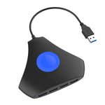 Conversor Hub 4 em 1 KJH P5-015 USB 3.0 com Luz Azul Adaptador de Expansão Divisor Carregador Conector para PS5 / Xbox Series X, KJH P5-015