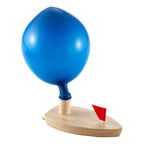 Brinquedos de Madeira para Bebé Barco Balão Barco Movido a Balão Brinquedos de Banho de Madeira para Crianças, Barco Balão de Madeira