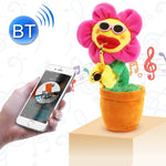 Brinquedo de Peluche Bluetooth Estilo Saxofone Girassol para Crianças e Adultos, Suporta Carregamento USB e Bateria