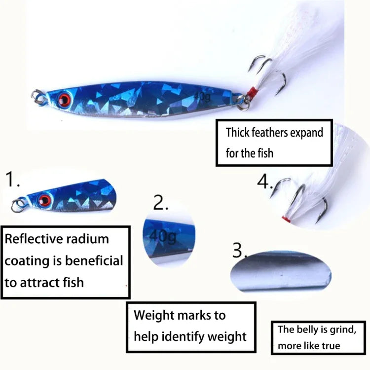 Iscas de Pesca de Metal HENGJIA 7 Peças, 8cm/40g