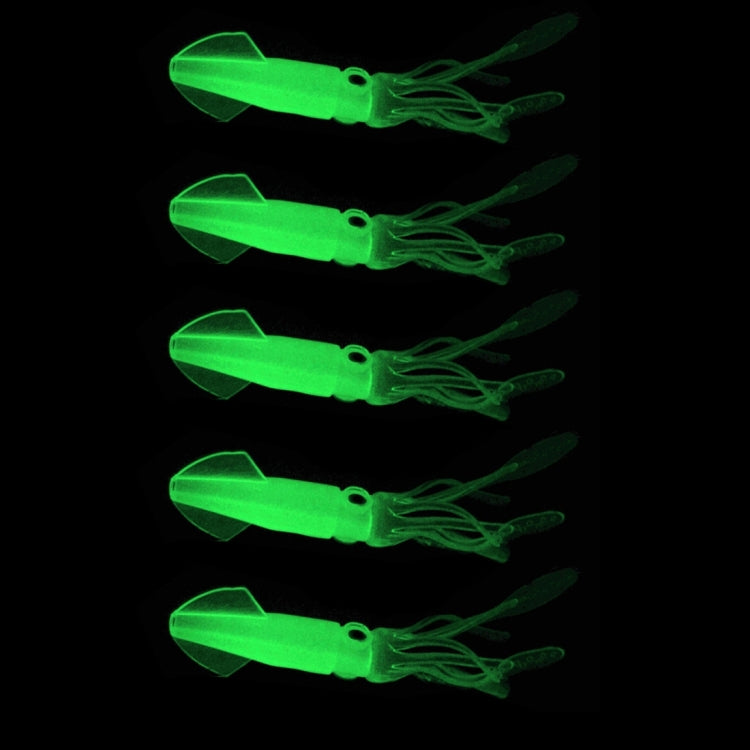 Iscas de Pesca Artificiais de Plástico Macio HENGJIA 5 Peças, Iscas Biónicas de Lula, Comprimento: 9 cm, Luminosas, Tubo Colorido