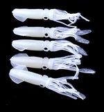 Iscas de Pesca Artificiais de Plástico Macio HENGJIA 5 Peças, Iscas Biónicas de Lula, Comprimento: 9 cm, Luminosas, Tubo Colorido