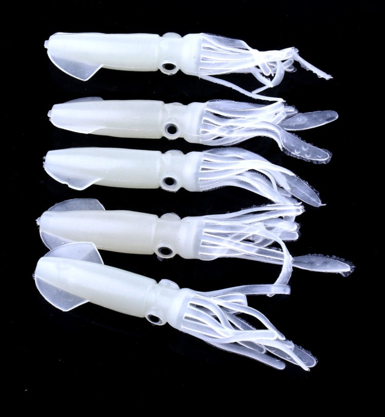 Iscas de Pesca Artificiais de Plástico Macio HENGJIA 5 Peças, Iscas Biónicas de Lula, Comprimento: 9 cm, Luminosas, Tubo Colorido