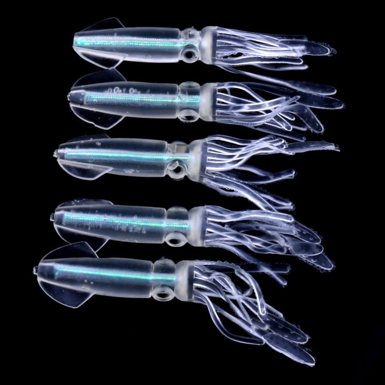 Iscas de Pesca Artificiais de Plástico Macio HENGJIA 5 Peças, Iscas Biónicas de Lula, Comprimento: 9 cm, Luminosas, Tubo Colorido