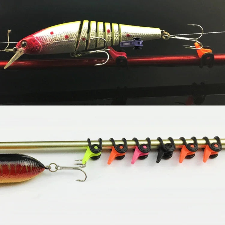 Suporte para Anzol de Vara de Pesca de Plástico Multicolor 10 Peças, Suporte para Isca de Colher, Entrega em Cor Aleatória