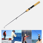 Vara de Pesca para Gelo Portátil 27cm Vara de Camarão Vara de Isca Equipamento de Pesca, Comprimento Estendido: 60 cm, 27cm