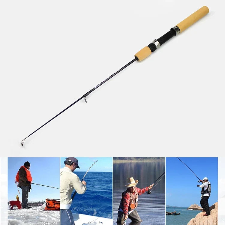 Vara de Pesca para Gelo Portátil 35cm Vara de Camarão Vara de Isca Equipamento de Pesca, Comprimento Estendido: 100cm, 35cm