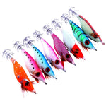 HENGJIA HENG JIA SJ011 Conjunto de Iscos Duros Plásticos Noctilucentes 8 em 1 10cm Iscos para Pesca de Lula Equipamento de Pesca, Entrega de Cor Aleatória