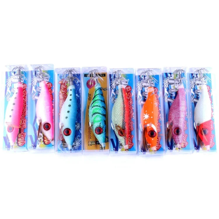 HENGJIA HENG JIA SJ011 Conjunto de Iscos Duros Plásticos Noctilucentes 8 em 1 10cm Iscos para Pesca de Lula Equipamento de Pesca, Entrega de Cor Aleatória