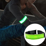 Cinta de pulso desportiva recarregável com luz LED refletora de nylon para segurança, recarregável vermelha, recarregável amarela, recarregável verde, recarregável azul
