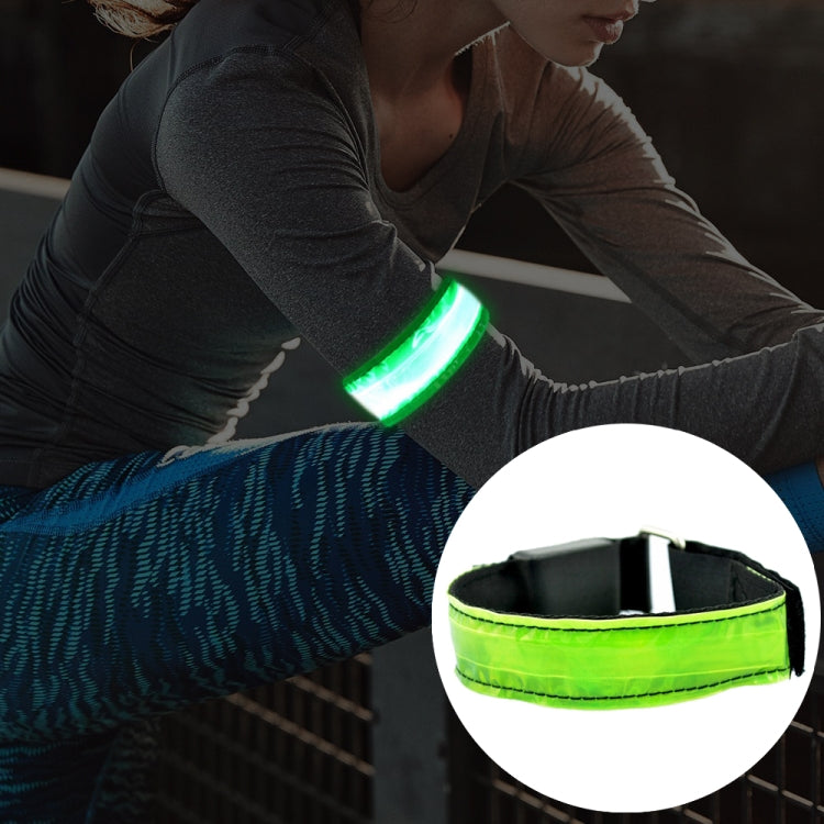 Cinta de pulso desportiva recarregável com luz LED refletora de nylon para segurança, recarregável vermelha, recarregável amarela, recarregável verde, recarregável azul