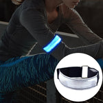Cinta de pulso desportiva recarregável com luz LED refletora de nylon para segurança, recarregável vermelha, recarregável amarela, recarregável verde, recarregável azul