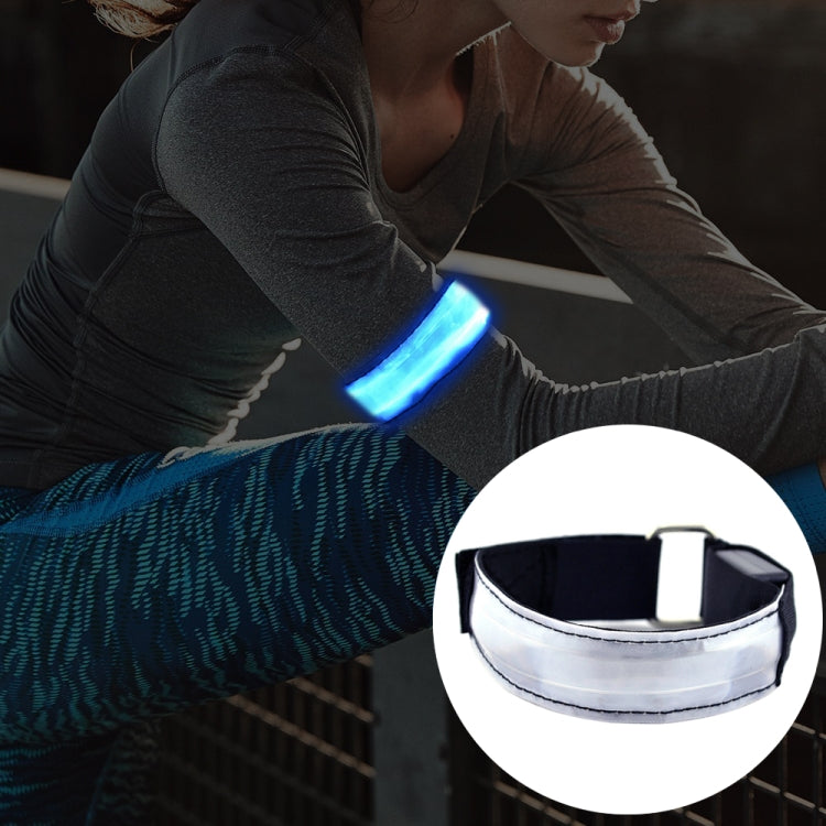 Cinta de pulso desportiva recarregável com luz LED refletora de nylon para segurança, recarregável vermelha, recarregável amarela, recarregável verde, recarregável azul