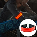Cinta de pulso desportiva recarregável com luz LED refletora de nylon para segurança, recarregável vermelha, recarregável amarela, recarregável verde, recarregável azul