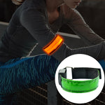 Cinta de pulso desportiva recarregável com luz LED refletora de nylon para segurança, recarregável vermelha, recarregável amarela, recarregável verde, recarregável azul