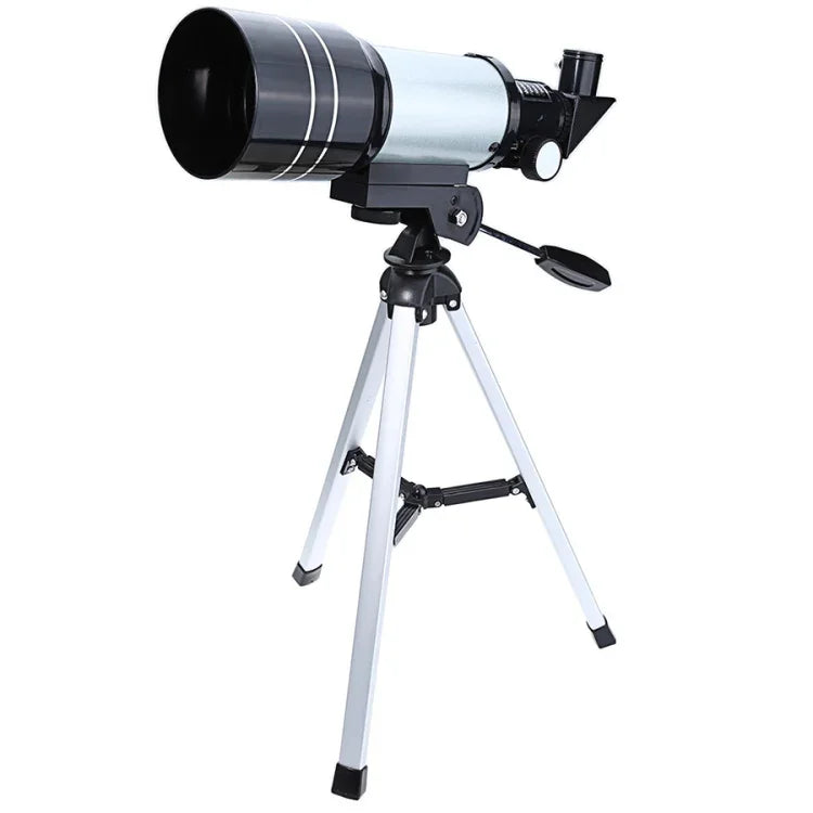 F30070M Telescópio Astronómico Profissional Portátil de Alta Definição com Zoom Elevado e Tripé (Prateado), F30070M