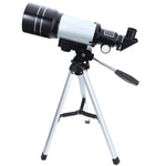 F30070M Telescópio Astronómico Profissional Portátil de Alta Definição com Zoom Elevado e Tripé (Prateado), F30070M