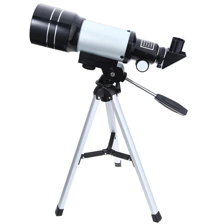 F30070M Telescópio Astronómico Profissional Portátil de Alta Definição com Zoom Elevado e Tripé (Prateado), F30070M