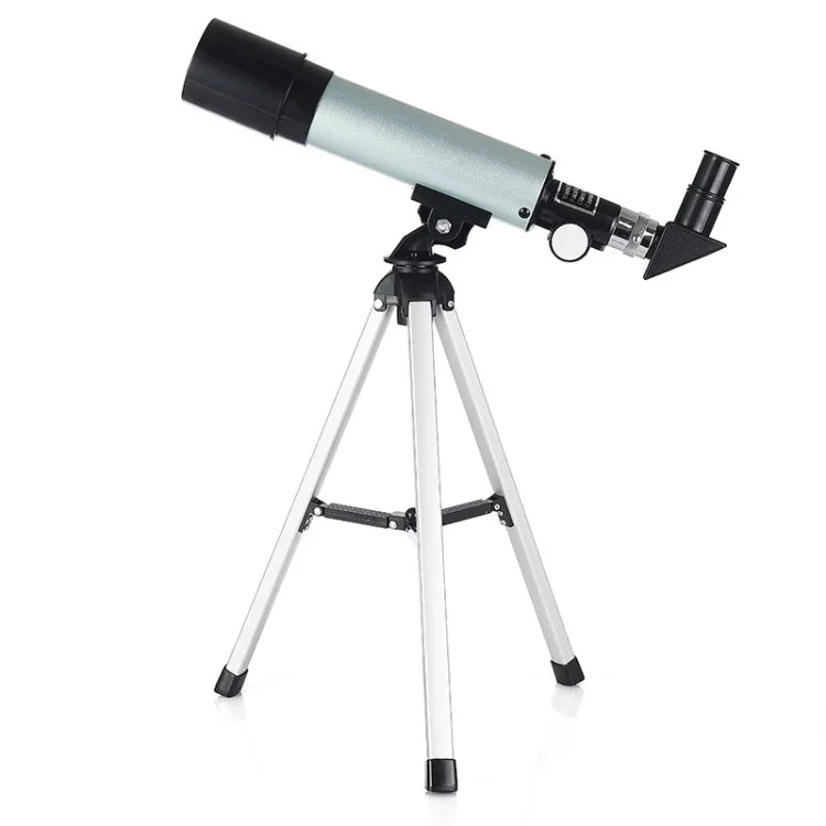 F36050 Telescópio Astronómico Profissional Portátil de Alta Definição com Zoom Elevado e Tripé de Liga de Alumínio (Prateado), F36050