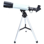 F36050 Telescópio Astronómico Profissional Portátil de Alta Definição com Zoom Elevado e Tripé de Liga de Alumínio (Prateado), F36050