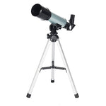 F36050 Telescópio Astronómico Profissional Portátil de Alta Definição com Zoom Elevado e Tripé de Liga de Alumínio (Prateado), F36050