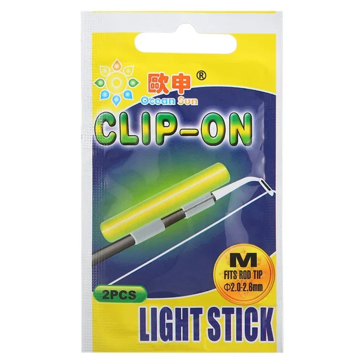 5 Pacotes OCEAN SUN Flutuador Luminoso Clip-On Vara de Pesca Luz Noturna, M, Para Ponta de Vara 2.0-2.6mm, Clip-On, M