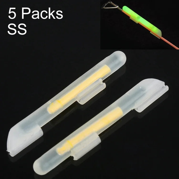 5 Pacotes OCEAN SUN Flutuador Luminoso Clip-On Vara de Pesca Luz Noturna, SS, Para Ponta de Vara 0.6-1.4mm, Clip-On, SS