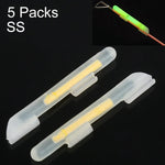 5 Pacotes OCEAN SUN Flutuador Luminoso Clip-On Vara de Pesca Luz Noturna, SS, Para Ponta de Vara 0.6-1.4mm, Clip-On, SS