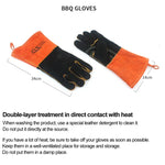 Luvas de Proteção para Soldadura de Couro para Homens e Mulheres, Isolamento Térmico de Alta Temperatura, Reforçadas e Grossas, CLS-BBQ