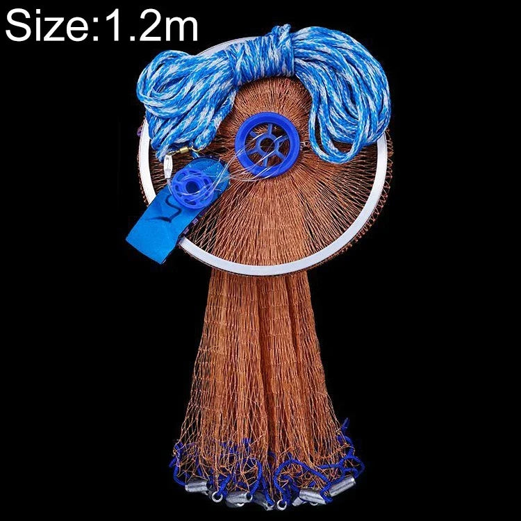 Rede de Pesca Americana Easy Throw Malha de Pesca Equipamento de Pesca, Cordas de Pneu 1.2m, Monofilamento 1.2m, Cordas de Pneu 1.5m, Monofilamento 1.5m