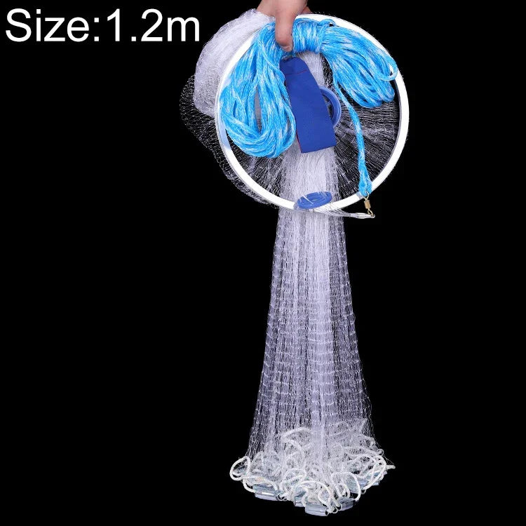 Rede de Pesca Americana Easy Throw Malha de Pesca Equipamento de Pesca, Cordas de Pneu 1.2m, Monofilamento 1.2m, Cordas de Pneu 1.5m, Monofilamento 1.5m