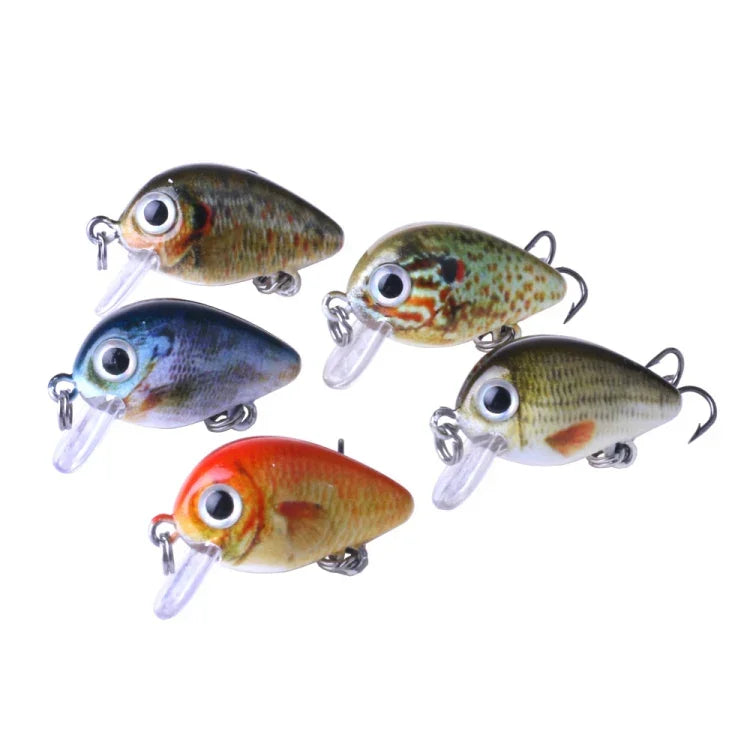 HENGJIA 5 Peças Iscos de Pesca Luya Rock 2.7cm/1.5g Kit Biónico com Caixa Plástica, Box008