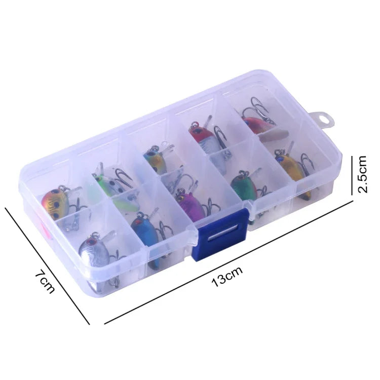 HENGJIA 10 Peças Iscos de Pesca Luya Rock 3cm/1.5g Kit Biónico com Caixa Plástica, Box014