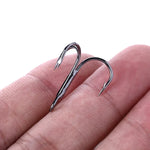 20 unidades / Caixa Anzóis Triplos de Pesca Clássicos em Aço de Alto Carbono Preto, 4# FH022
